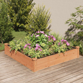 Garden Raised Bed Brown Solid fir wood, Non-woven fabri...