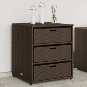 Garden Storage Cabinet Brown PE rattan Medium Garden St...