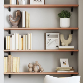 Wall Shelf Light brown Solid oak wood 39.4 in x 7.9 in ...