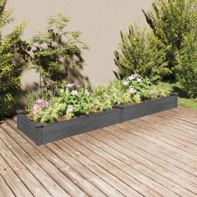 Garden Raised Bed Grey Solid fir wood Large Garden Rais...