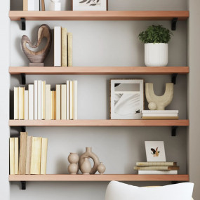 Wall Shelf Light Brown Solid Oak Wood 39.4 x 7.9 in Wal...