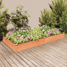 Garden Raised Bed Brown Solid Fir Wood, Non-woven fabri...