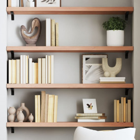 Wall Shelf Light brown Solid oak wood Floating Shelf Re...