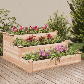 Garden Raised Bed Natural wood Solid fir wood 47.2x47.2...