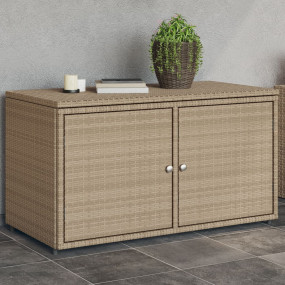 Garden Storage Cabinet Beige PE Rattan 41.3 in x 21.7 i...
