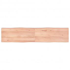 Table Top Light Brown Solid Oak Wood 70.9x15.7x2.4 in F...