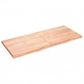Wall Shelf Light brown Solid oak wood 55 x 23.6 in Fold...