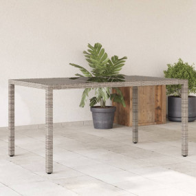 Garden Table Grey PE rattan 59.1 x 35.4 x 29.5 in
