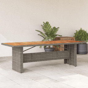 Garden Table Grey Poly Rattan Large UV-resistant materi...