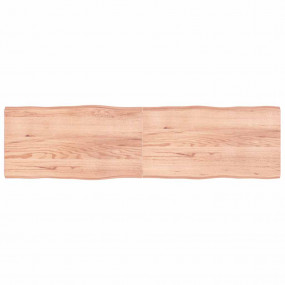 Table Top Light Brown Solid Oak Wood 86.6 x 23.6 in Fol...