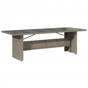 Garden Table Grey Poly Rattan Large Durable Garden Tabl...