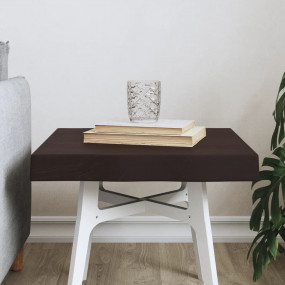 Table Top Dark Brown Solid Oak Wood Small Height-Adjust...