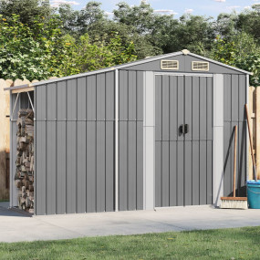 Garden Shed Grey Galvanized steel, Polypropylene Large