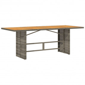 Garden Table Grey PE Rattan Medium Durable Rectangular ...