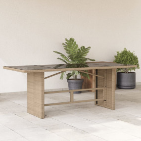 Garden Table Beige PE rattan