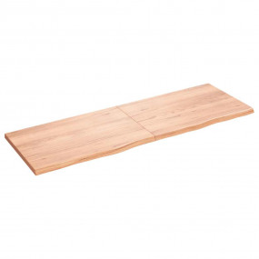 Wall Shelf Light brown Solid oak wood Extra Long Collap...