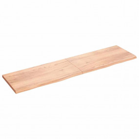 Wall Shelf Light brown Solid oak wood 78.7 in x 19.7 in...