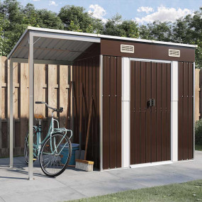 Garden Shed Brown Galvanized Steel, Plastic Large Garde...