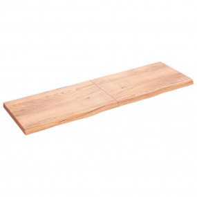 Wall Shelf Light brown Solid oak wood Extra long Foldab...