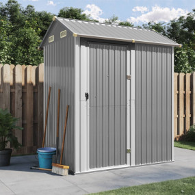 Garden Shed Light gray Galvanized steel Large Garden Sh...
