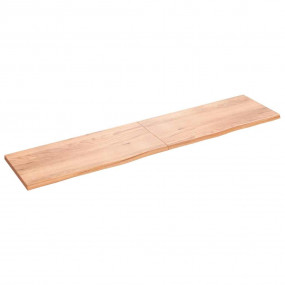 Wall Shelf Light brown Solid oak wood Extra Long Foldab...