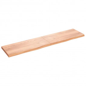 Wall Shelf Light brown Solid oak wood 86.6x19.7 in Fold...