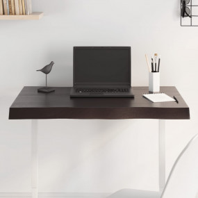 Table Top Dark Brown Solid Oak Wood 31.5 x 23.6 in Dura...