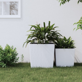 Planter White Polypropylene (PP) Medium Removable Cover...