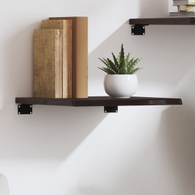 Wall Shelf Dark Brown Solid Oak Wood 15.7x15.7 in Wall ...