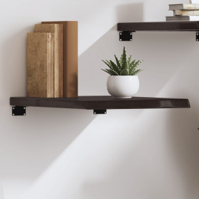 Wall Shelf Dark brown Solid oak wood 15.7 x 23.6 x Dura...