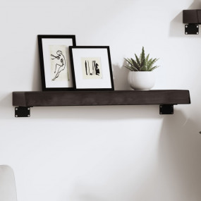 Wall Shelf Dark brown Solid oak wood 23.6 in x 3.9 in x...