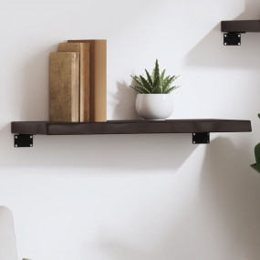 Wall Shelf Dark brown Solid oak wood 23.6 x 7.9 x 1.6 i...