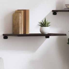 Wall Shelf Dark Brown Solid Oak Wood 23.6 x 11.8 x 0.8 ...