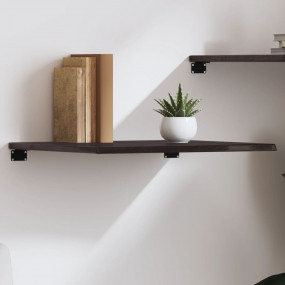 Wall Shelf Dark brown Solid oak wood 23.6 x 19.7 x 0.8 ...