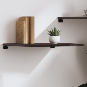 Wall Shelf Dark Brown Solid Oak Wood Medium Wall mounti...