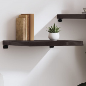 Wall Shelf Dark Brown Solid oak wood 23.6x23.6 in Durab...
