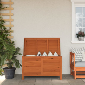 Garden Storage Box Natural Wood Solid Fir Wood Medium