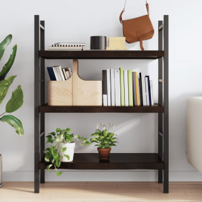 Wall Shelf Dark brown Solid oak wood Medium Floating Sh...