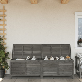 Garden Storage Box Anthracite Solid Fir Wood 78.1 x 19....