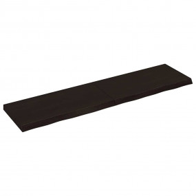 Wall Shelf Dark Brown Solid Oak Wood 47.2x11.8x1.6 in F...