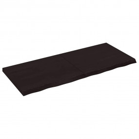 Wall Shelf Dark Brown Solid Oak Wood 47.2 x 19.7 in Fol...