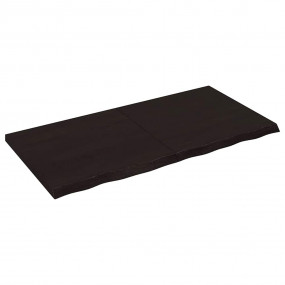 Wall Shelf Dark Brown Solid Oak Wood 47.2x23.6x1.6 in