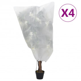 Plant Fleece Cover Set of 4 White