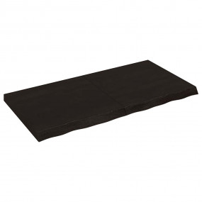 Wall Shelf Dark brown Solid oak wood 47.2 x 23.6 x 2.4 ...