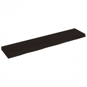 Wall Shelf Dark brown Solid oak wood 55.1 in long Folda...