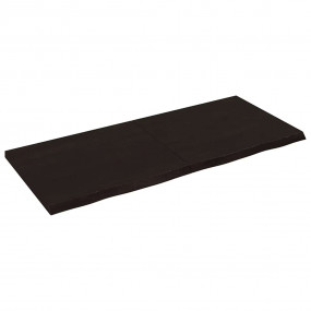 Wall Shelf Dark Brown Solid Oak Wood Extra Long Foldabl...