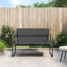 Garden Bench Anthracite Powder-coated steel 2-seater Du...