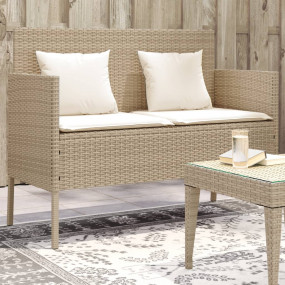 Garden Bench Beige PE Rattan 44.5 in wide Garden Bench