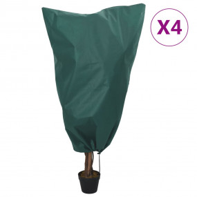 Plant Fleece Cover Set of 4 Green