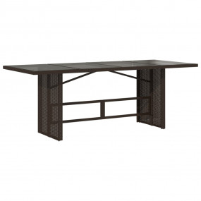 Garden Table Brown PE rattan 74.8 x 31.5 x 29.1 in Dura...